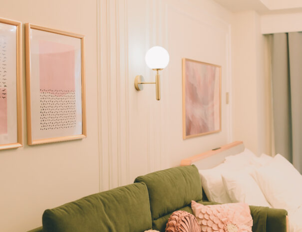 A stylish sofa that seamlessly transforms into a comfortable double bed.